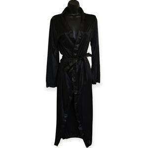 ❤️Black Satin Sheer Robe☆